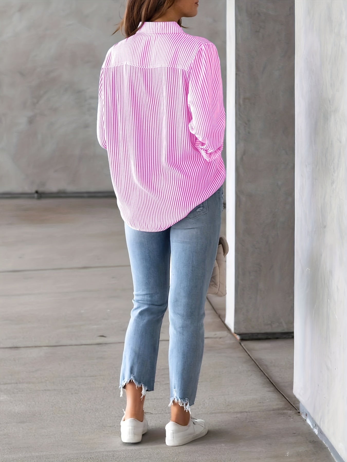 Classic Striped Casual Long-sleeved Shirt.