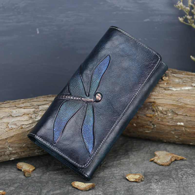 Women's Butterfly Leather Long Wallet