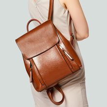 Genuine Leather Simple Backpack