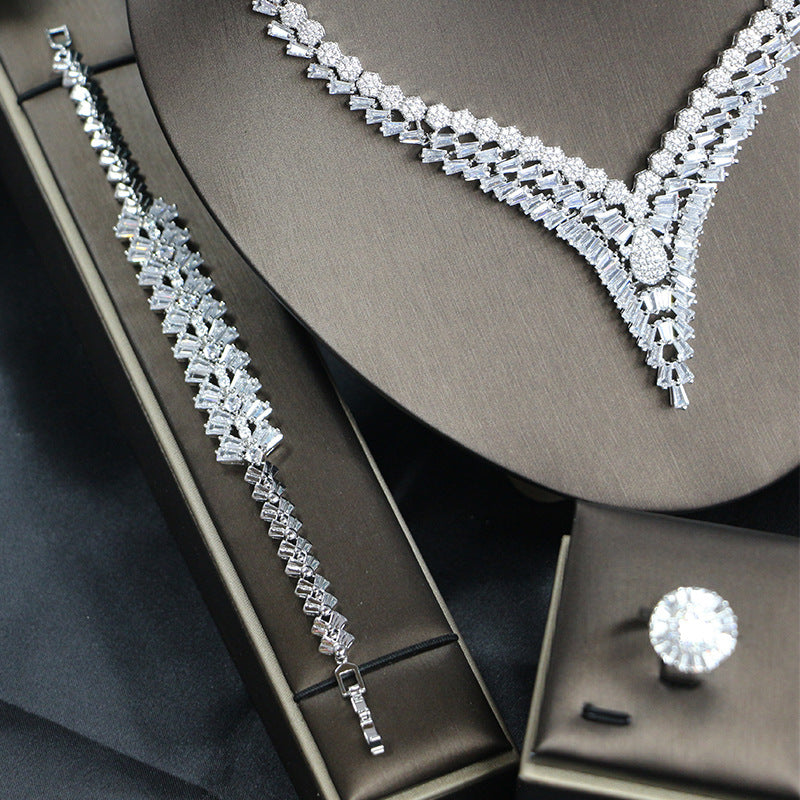 Shiny Zircon Dinner Dress Accessories