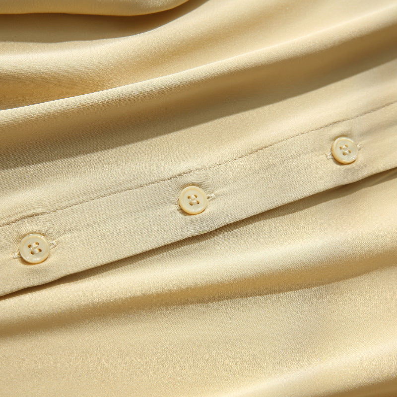 Turnover Style Commuter Silk Shirt