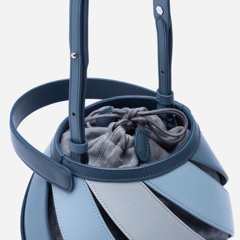Cylindrical Contrast Color Quilted Stitching Bucket Bag