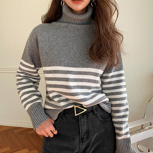 Turtleneck Striped Sweater