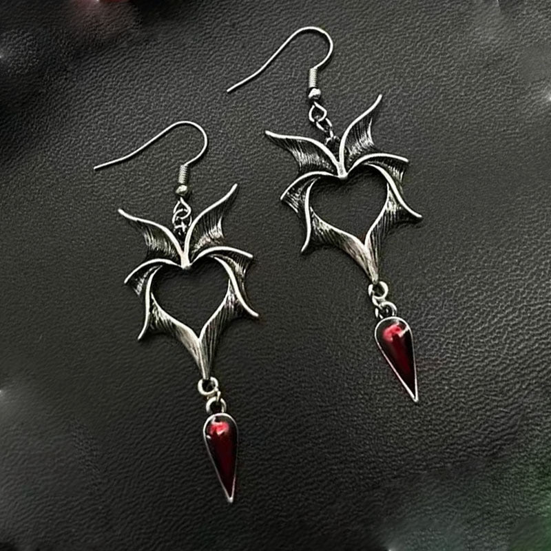 Vintage Oil Dripping Wings Earrings