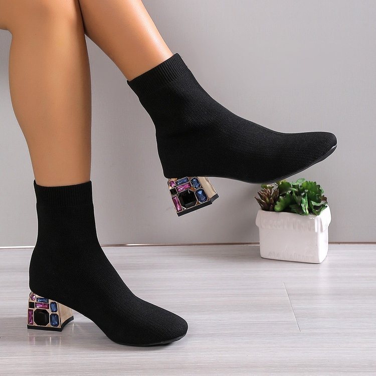 Woven Square Toe Women's Shoes
