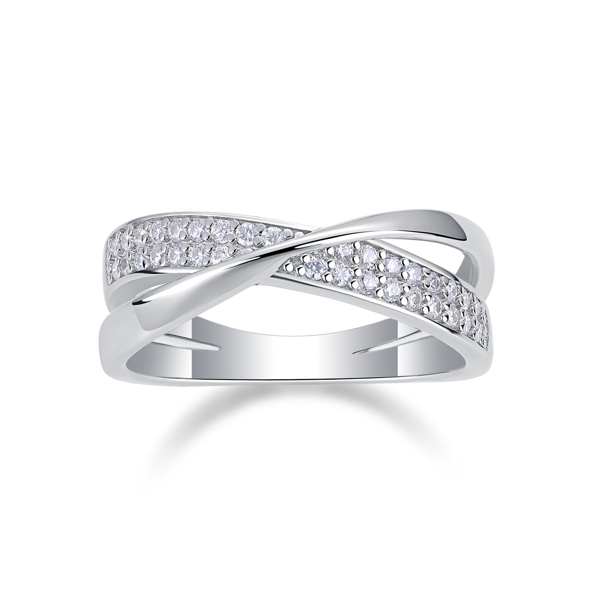 Wrap Around Ring Luxury Fashion Set Moissanite Silver Ring