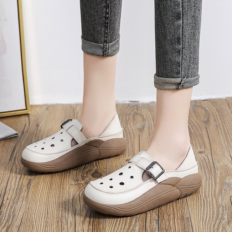 Retro Color Hollow Out Sandals
