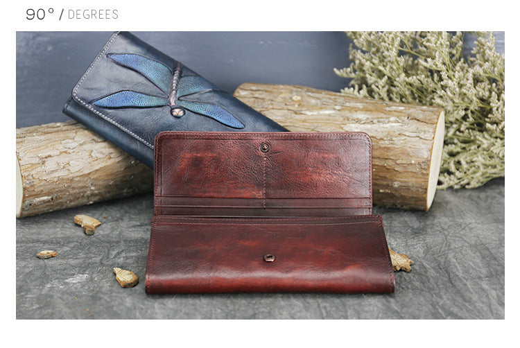 Women's Butterfly Leather Long Wallet