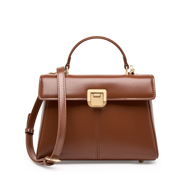 Women's Leather Vachette Clasp Portable Bag