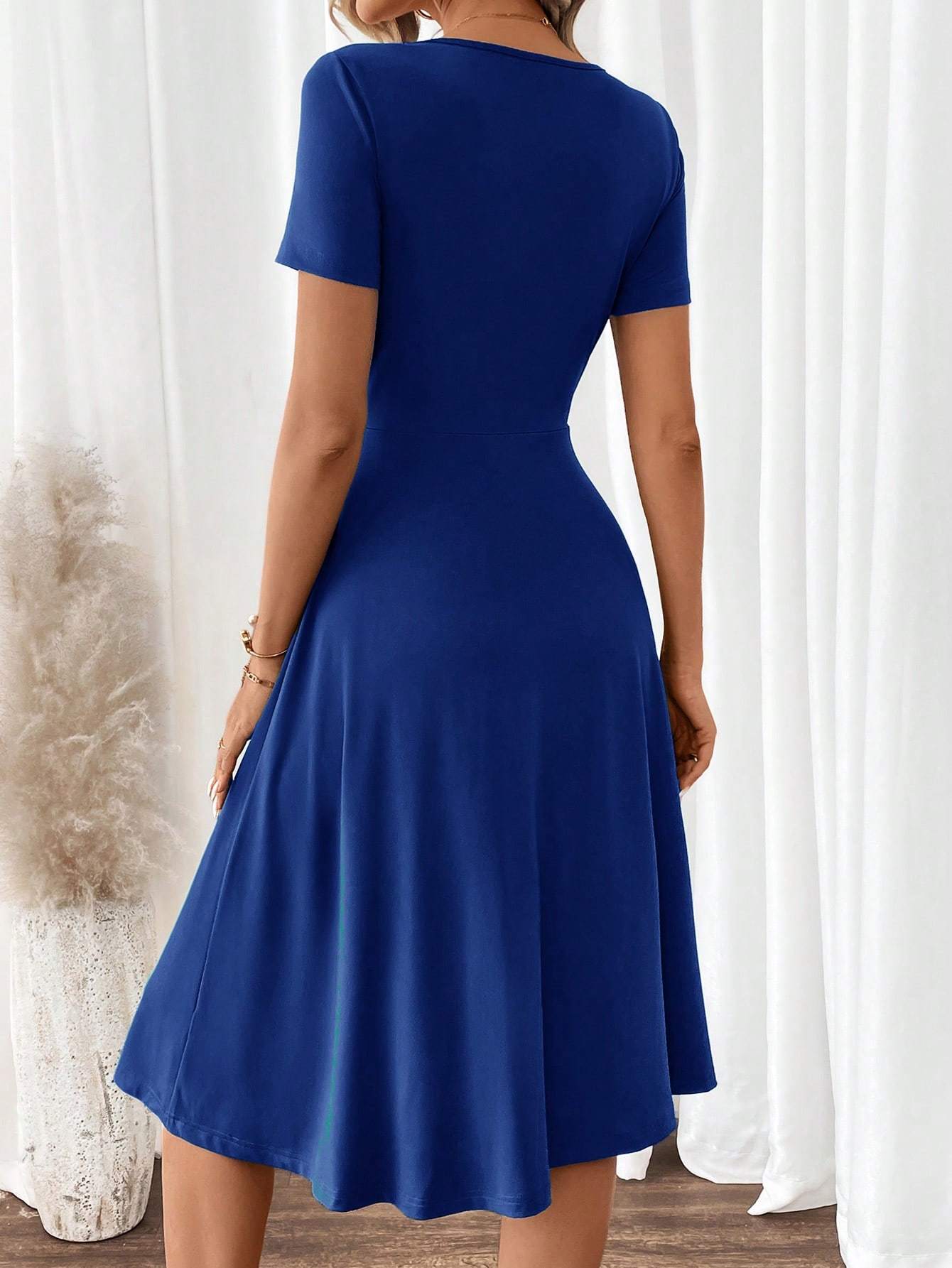 Women's Elegant V-Neck A-Line Dress