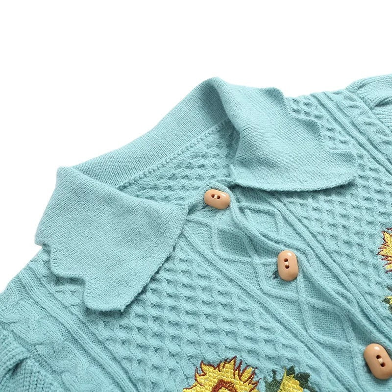 Embroidered Balloon Casual Women's Top