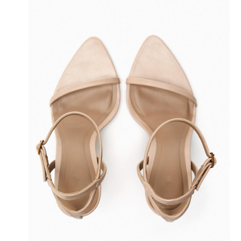 European And American Brown Strap Classy High Heels
