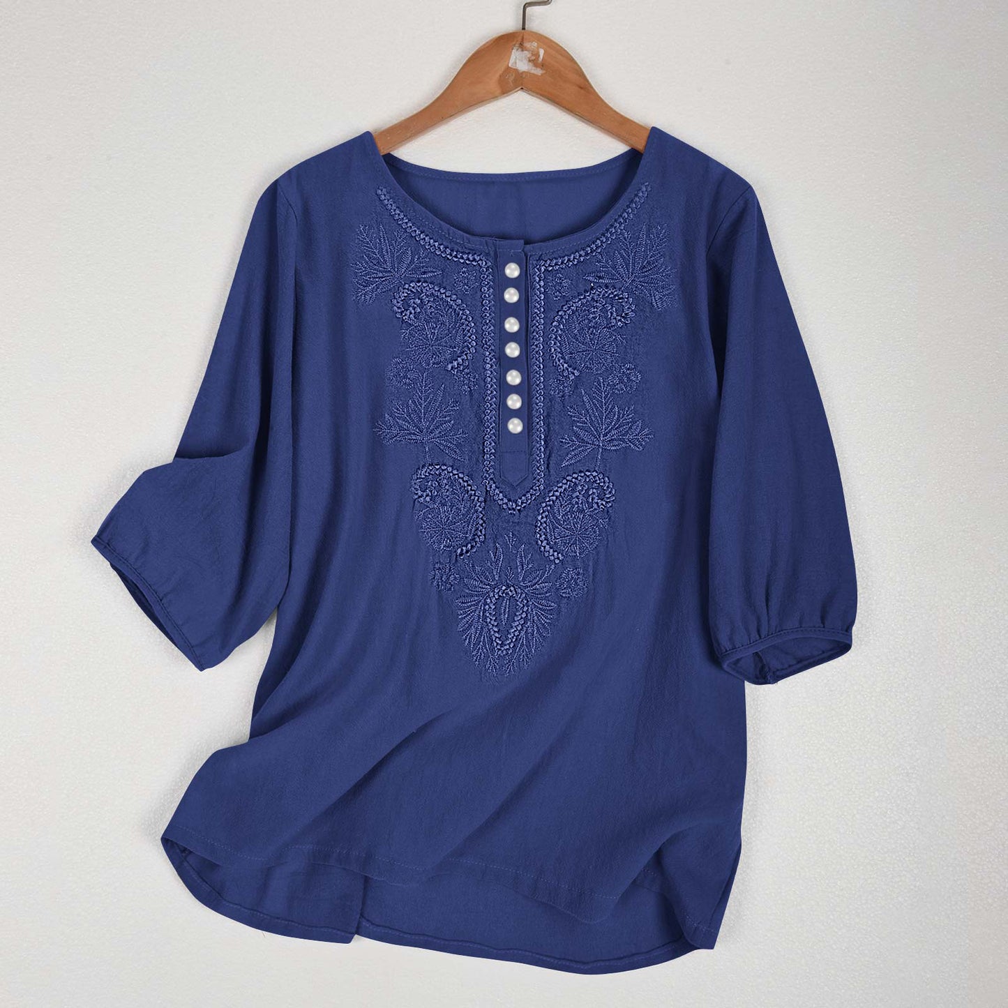 Artistic Retro Linen Women's Top
