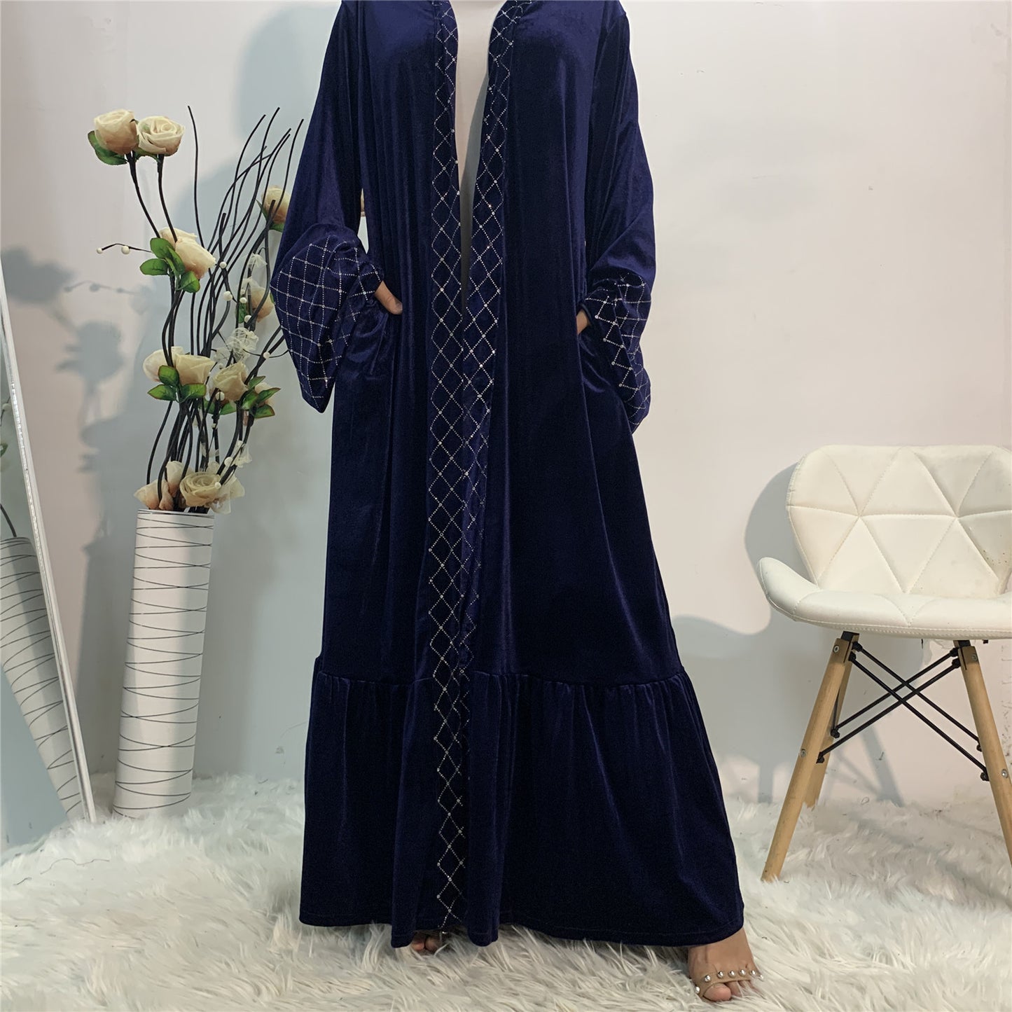 Golden Velvet Gilded Cardigan Robe