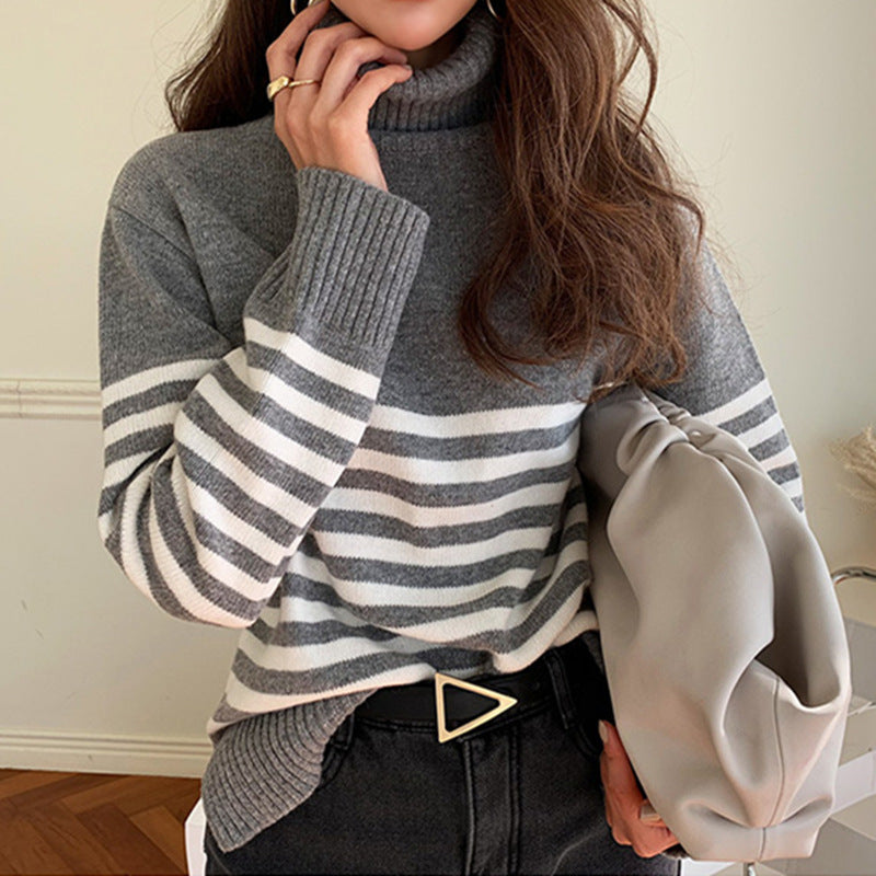 Turtleneck Striped Sweater