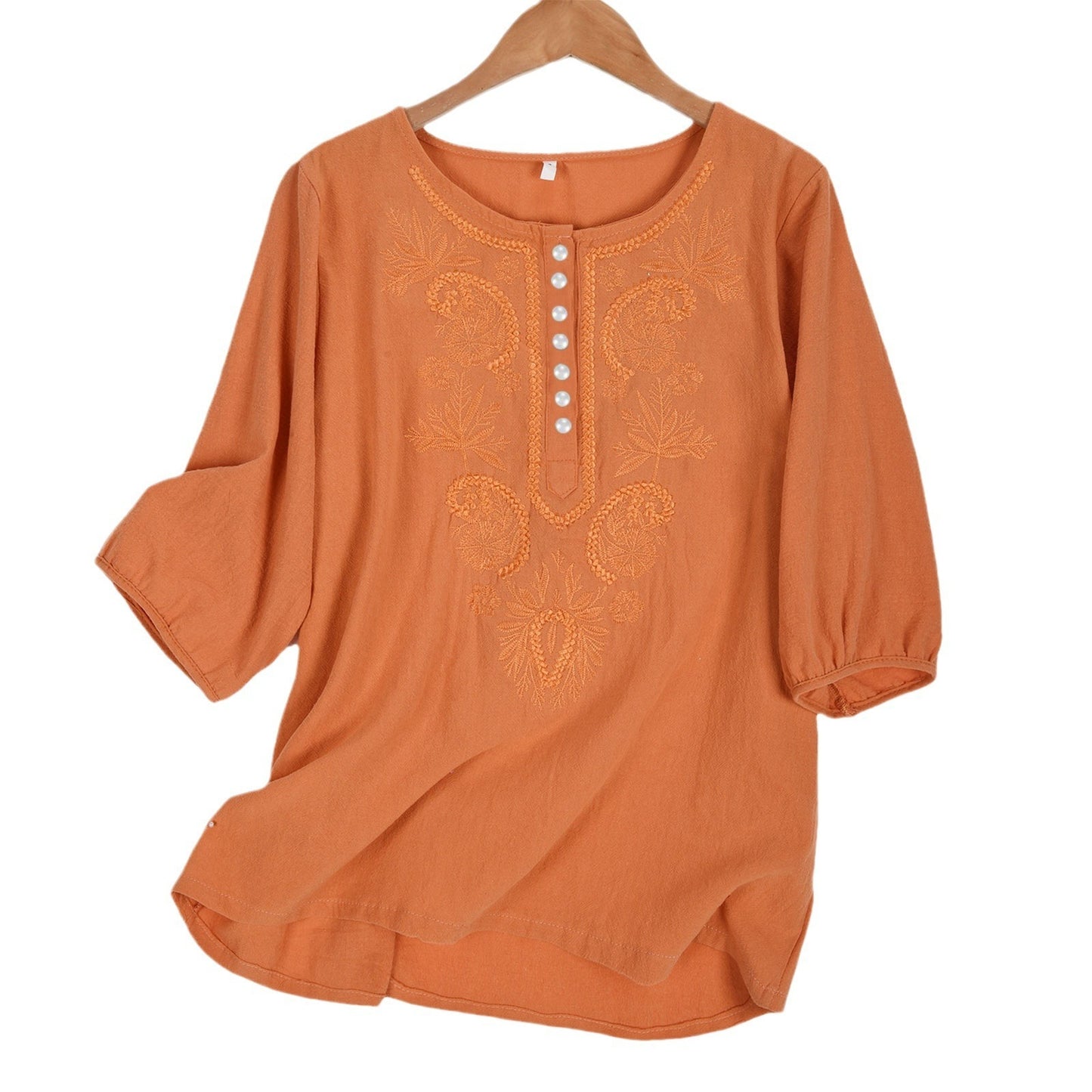 Artistic Retro Linen Women's Top
