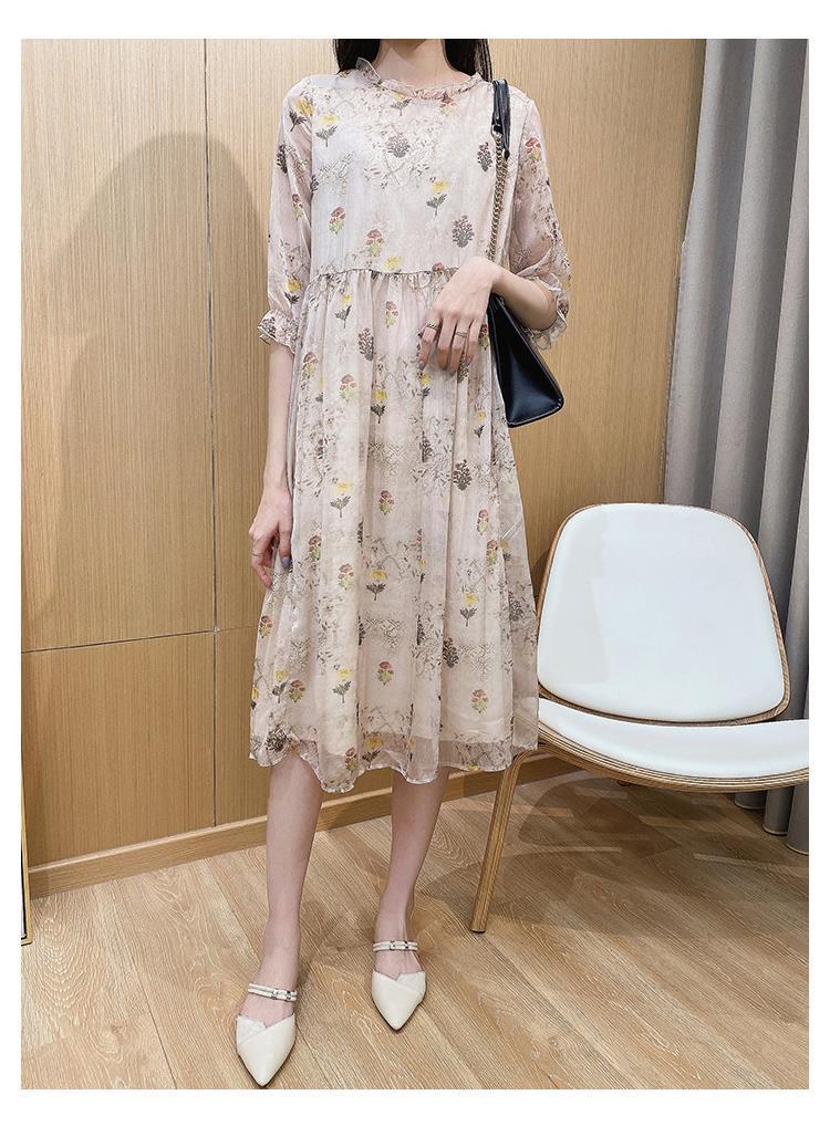 Plus-size Floral Chiffon Dress
