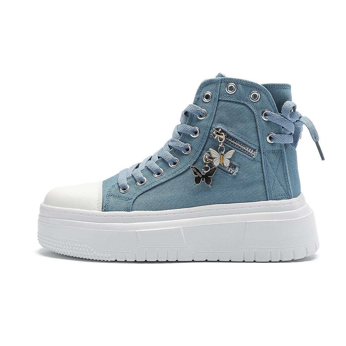 Butterfly Zipper Canvas Shoes