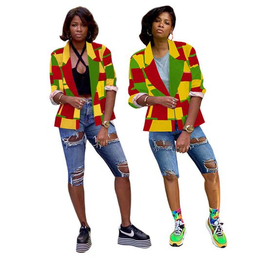 Casual Women's Clothing Multi-color Blazer