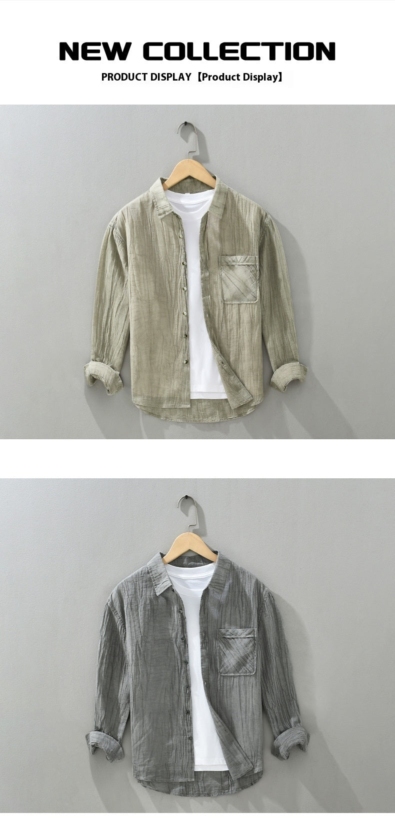 Pleated Cotton Linen Shirt