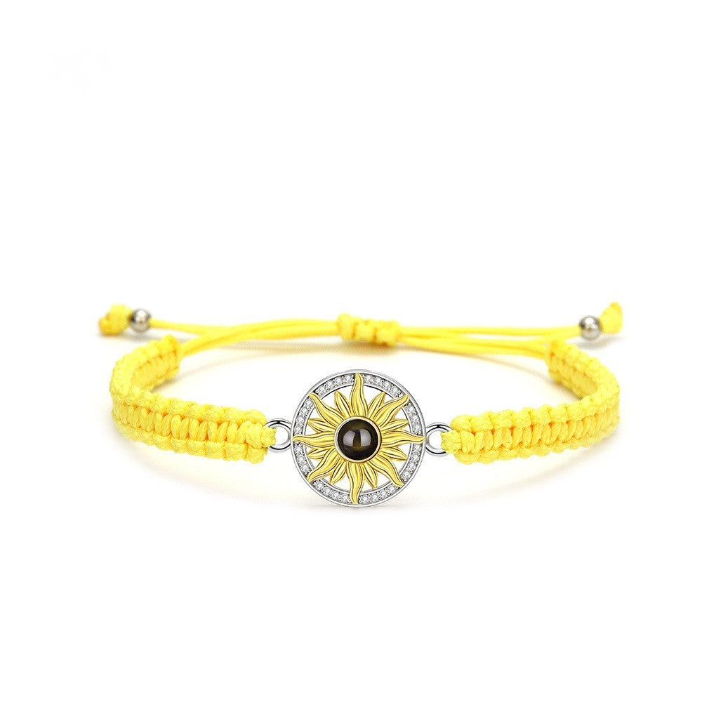 S925 Pure Silver Woven Projection Hand Rope