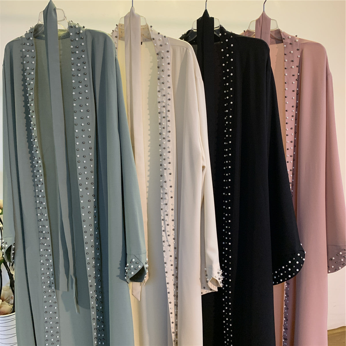 Beaded Lace Up Cardigan Robe
