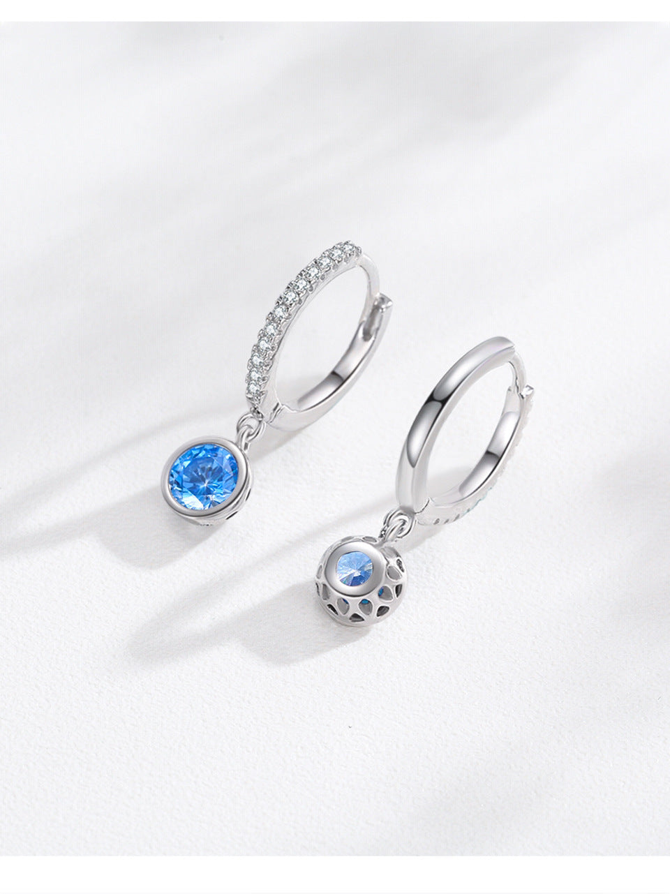 Women's Light Luxury Sea Blue Earrings Necklace