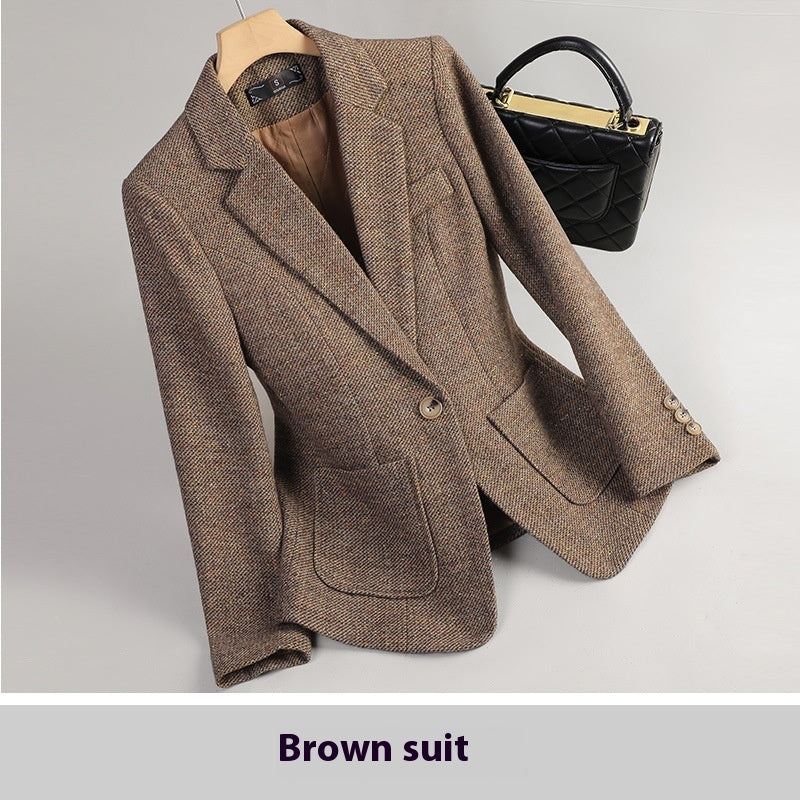 Women's Woolen Quilted Suit Jacket