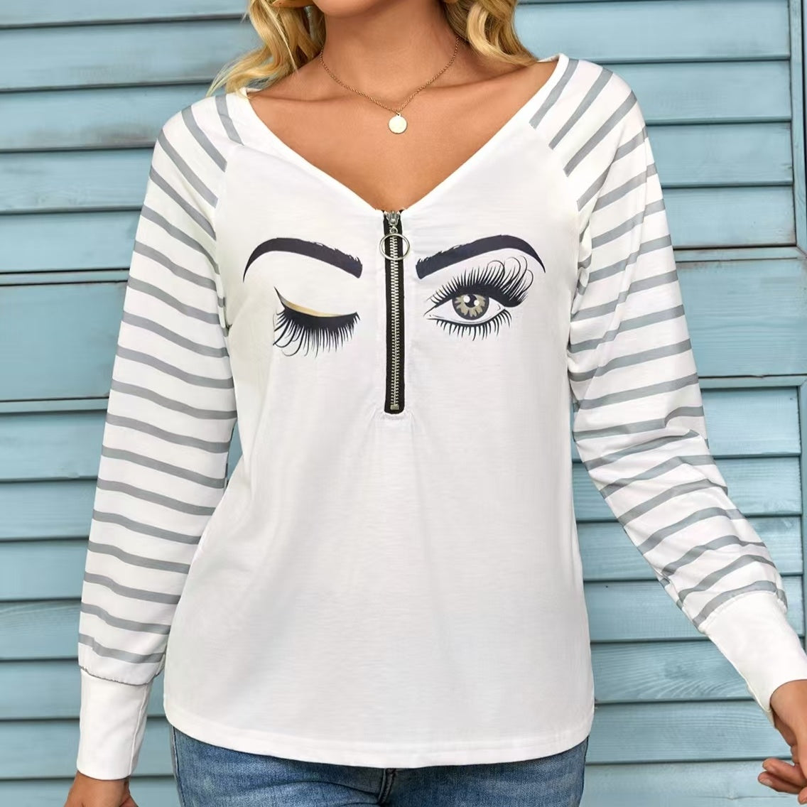 See Through Mesh Raglan T-shirt Top