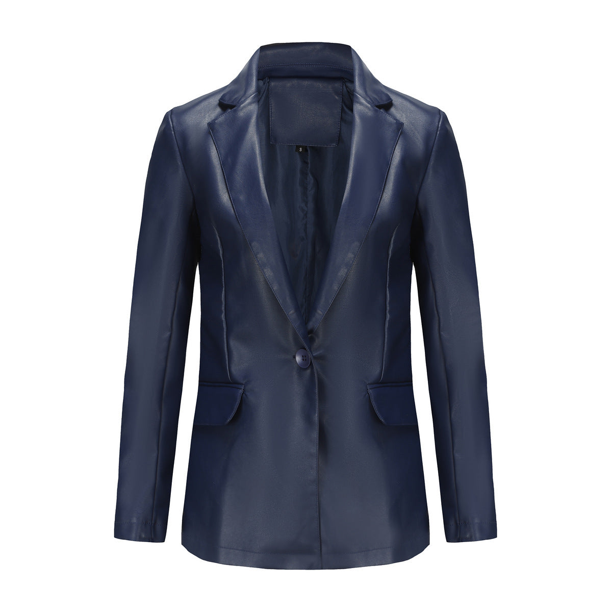 Single Button Commute Leisure Leather Coat