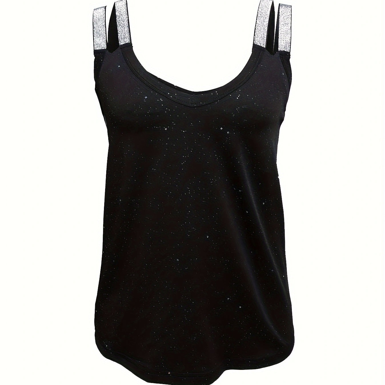 Ladies' V-neck Sequined Shoulder Strap Top