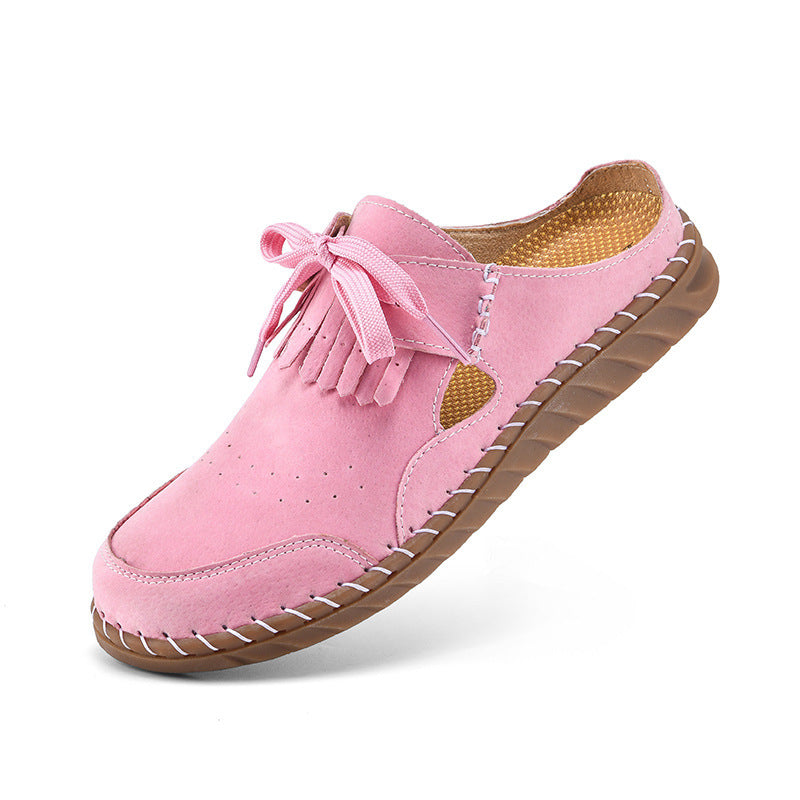 Handmade Stitching Women's Half Slippers
