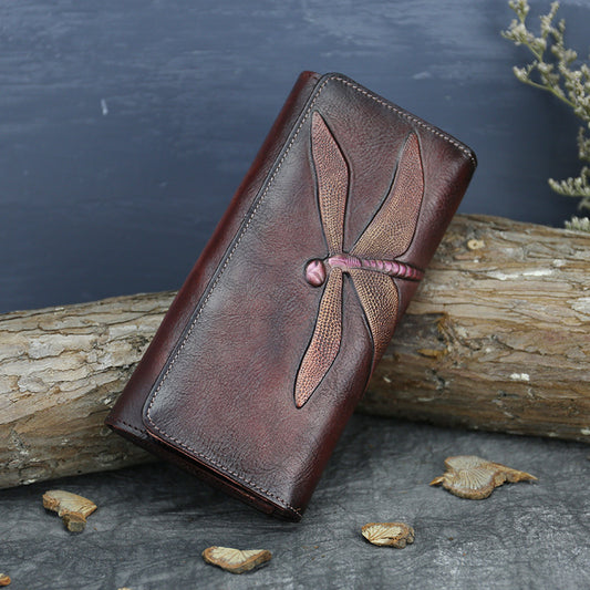 Women's Butterfly Leather Long Wallet