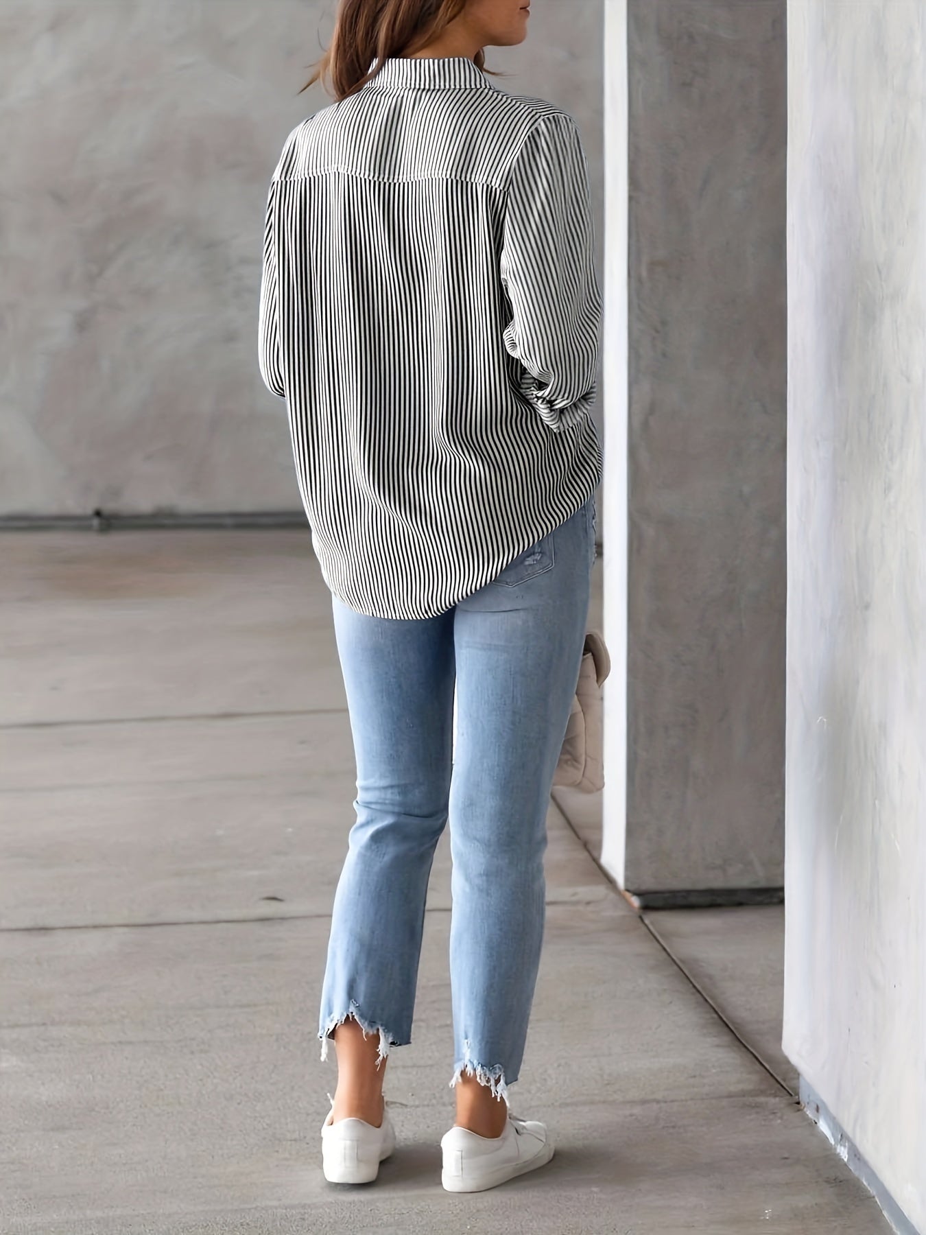 Classic Striped Casual Long-sleeved Shirt.