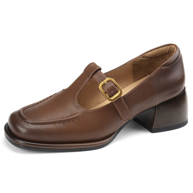 Mid Heel French Retro Brown