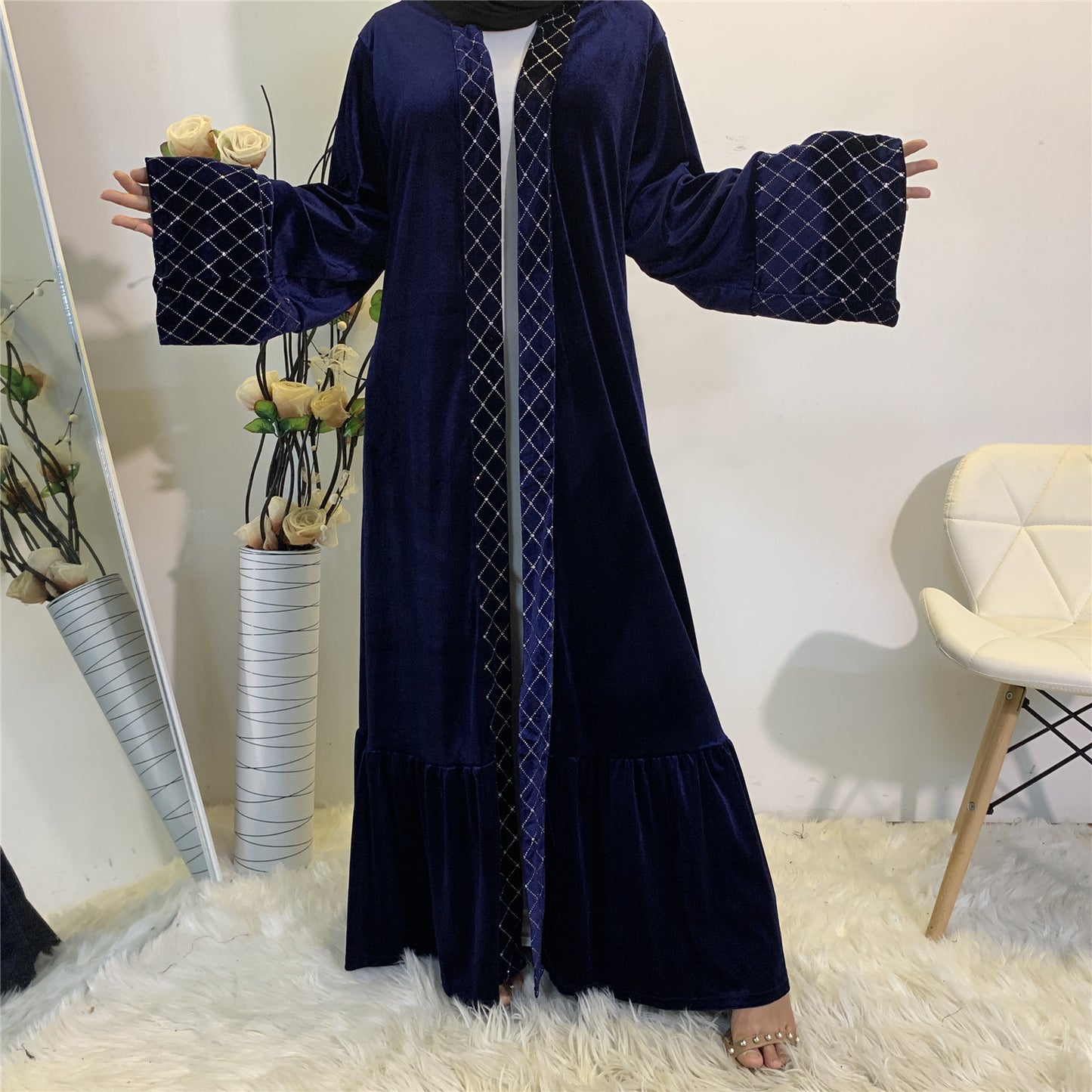 Golden Velvet Gilded Cardigan Robe
