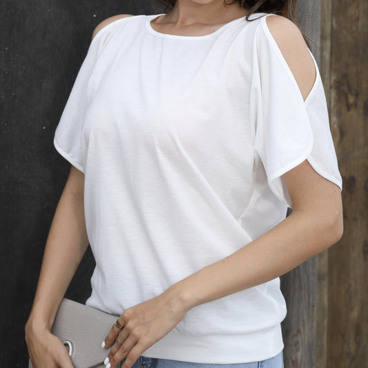 Ladies' Summer Design Off Shoulder T-shirt