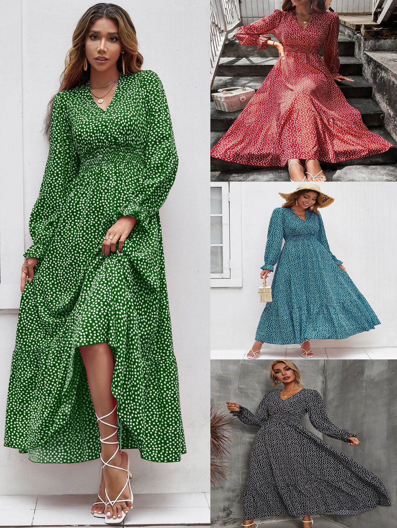 V-neck Vacation European And American Style Dress