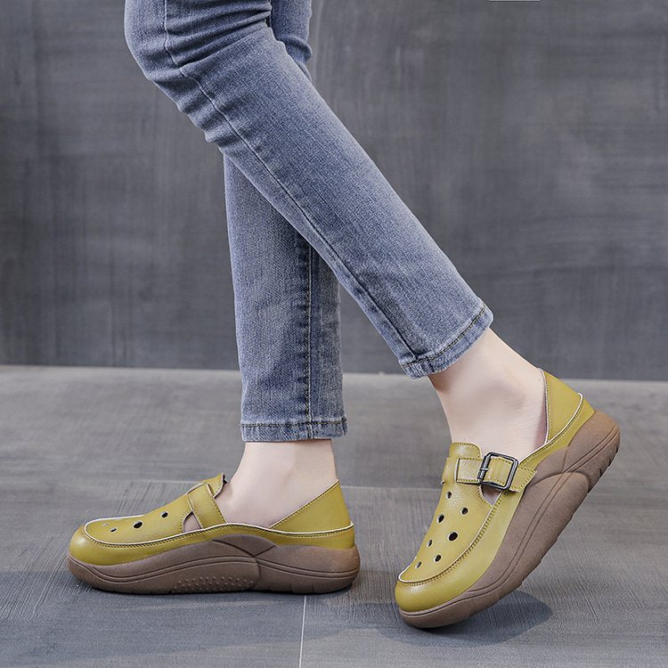 Retro Color Hollow Out Sandals