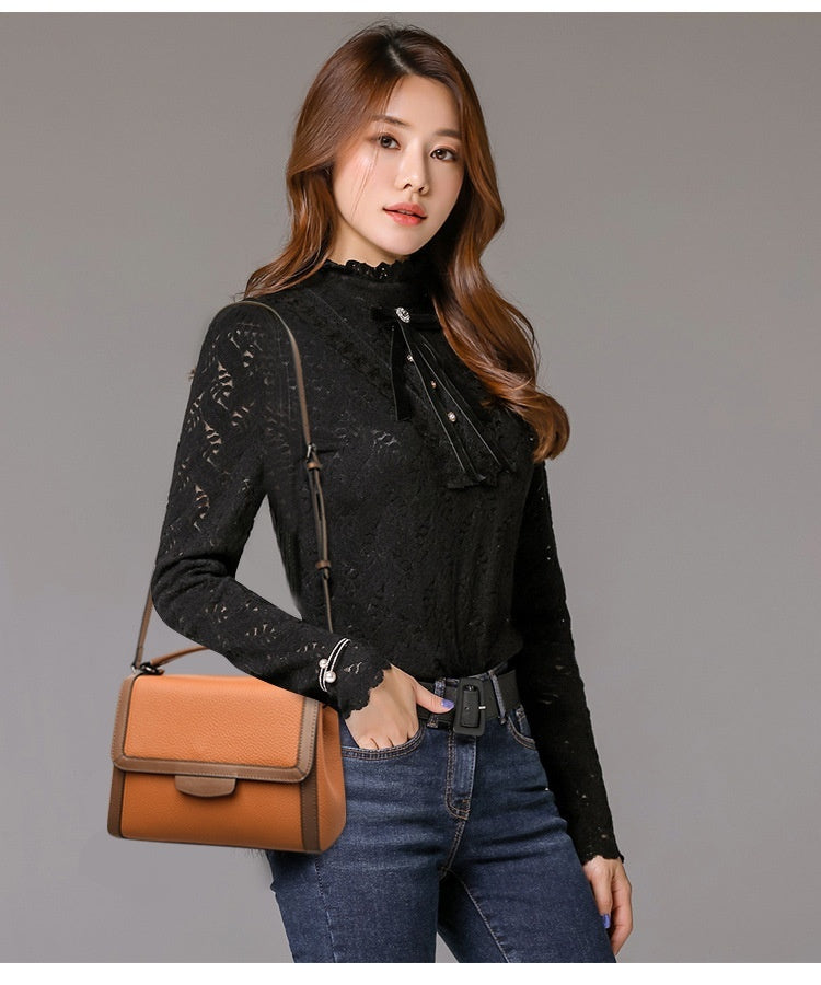 Soft Leather Textured Handbag